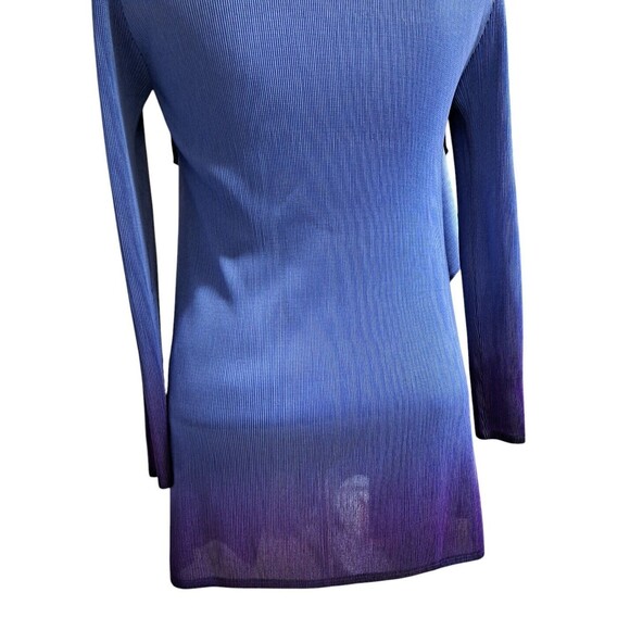 Vivian Shyu Textured Kimono Top Women S M Shawl Collar Long Sleeve Purple Retro - Picture 9 of 10